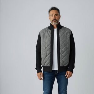 DKNY Men’s Quilted Zip-Up Sweater Jacket